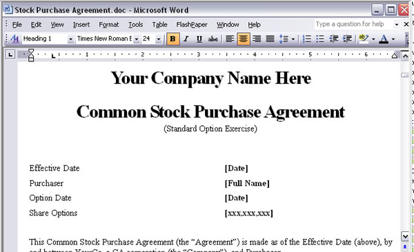 sample executive stock option plans on stockholders and bondholders